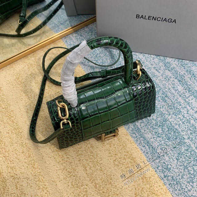 Balenciaga女包 巴黎世家Hourglass沙漏包 BG8896 鱷魚紋牛皮巴黎世家手提包  fyd1433
